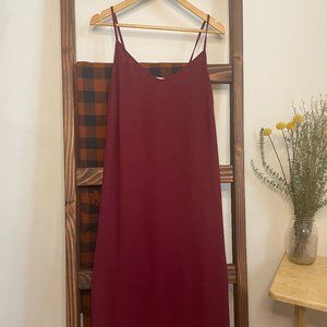 Crimson Red Slip Festival Dress